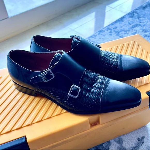 Donald Pliner Men's Black Leather Dress Shoes - Picture 1 of 6